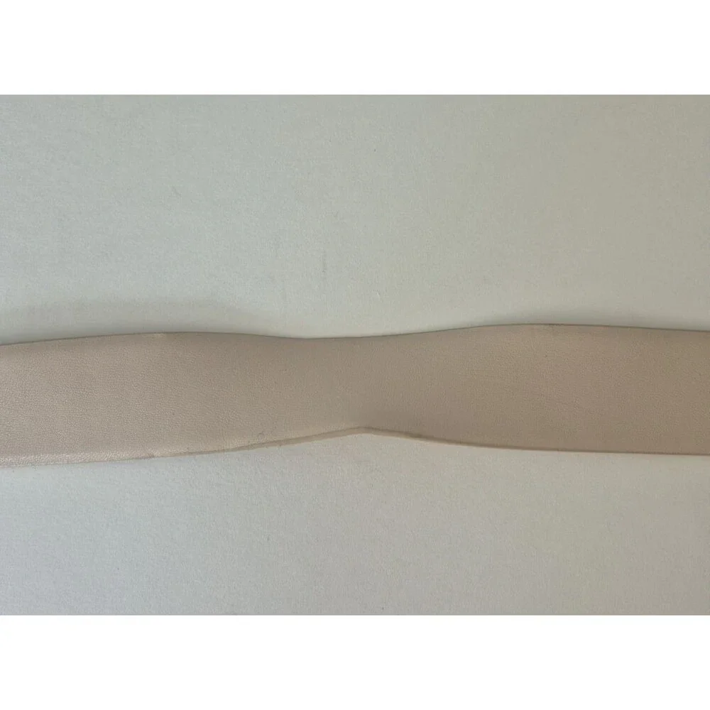 Vince Camuto Sand Faux Leather Silver Centerbar Buckle Belt Womens XL Length 44
